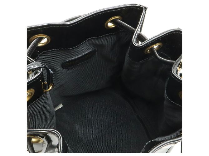Borsa a tracolla Chanel Coco Mark Chain in pelle smaltata nera Nero - vista 9
