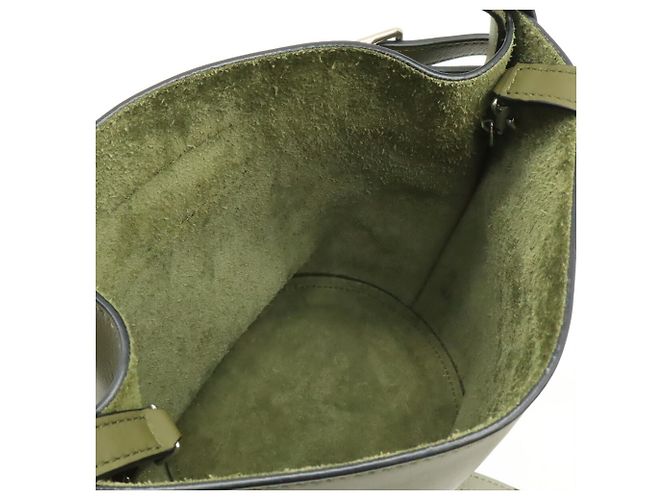 Céline Borsa CELINE Big Bag Bucket Nano in Khaki Green Verde Cachi - vista 7