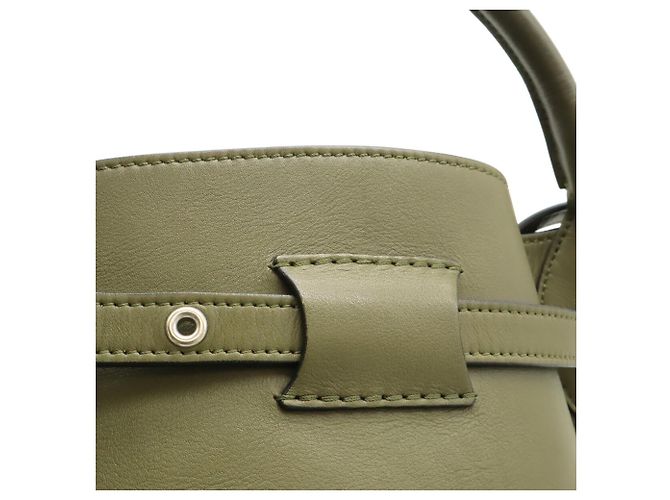 Céline Borsa CELINE Big Bag Bucket Nano in Khaki Green Verde Cachi - vista 9