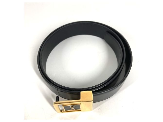 Cinturón de cuero negro Yves Saint Laurent - vista 2