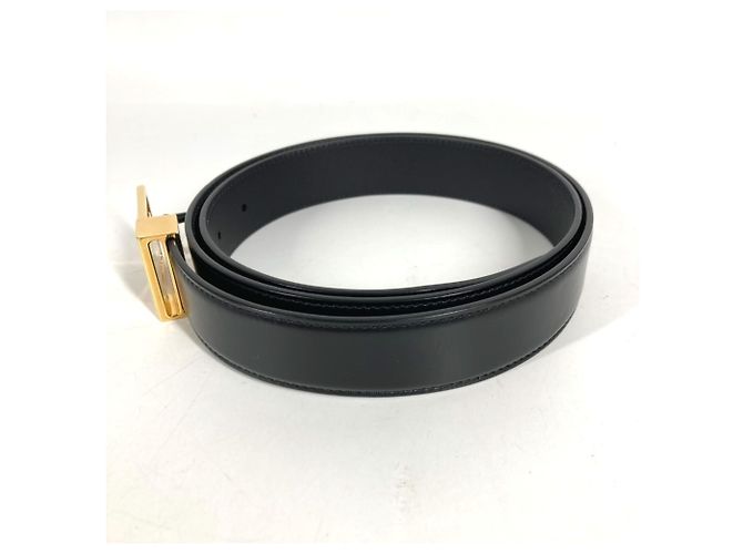Cinturón de cuero negro Yves Saint Laurent - vista 3