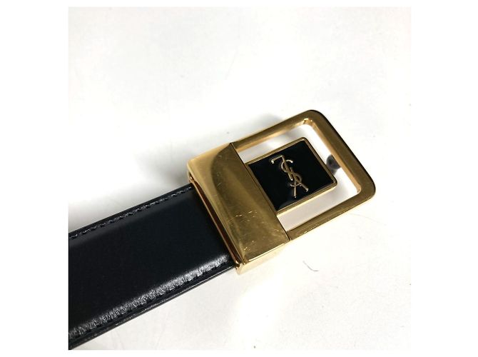 Cinturón de cuero negro Yves Saint Laurent - vista 7