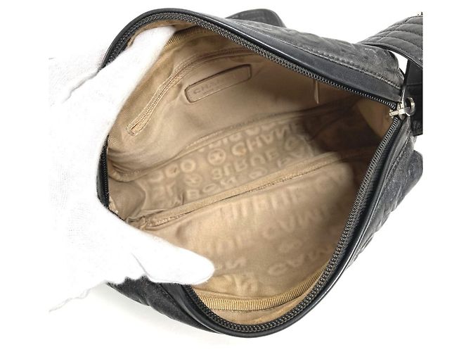 Pochette Chanel in pelle nera Nero - vista 11