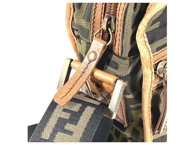 Borsa Fendi Zucca Logo in pelle marrone - vista 9
