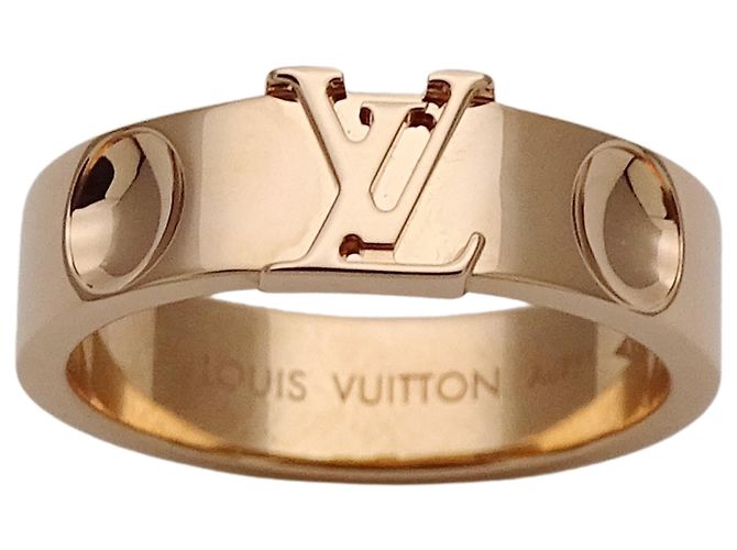 Louis Vuitton Pink Gold Band Ring Golden - view 2