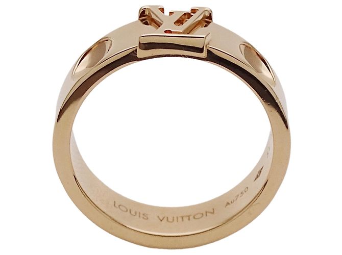 Louis Vuitton Pink Gold Band Ring Golden - view 3