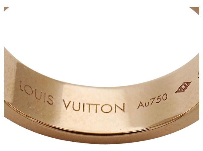 Louis Vuitton Pink Gold Band Ring Golden - view 5