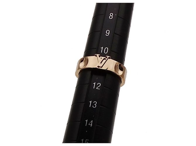 Louis Vuitton Pink Gold Band Ring Golden - view 8