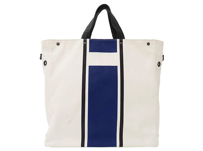 Bottega Veneta Canvas Handtasche Blau Roh - Ansicht 2