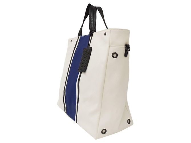 Bottega Veneta Canvas Handtasche Blau Roh - Ansicht 4