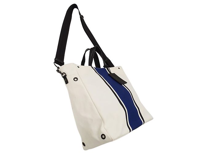 Bottega Veneta Canvas Handtasche Blau Roh - Ansicht 5