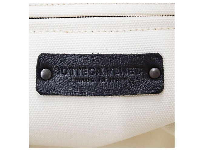 Bottega Veneta Canvas Handtasche Blau Roh - Ansicht 7