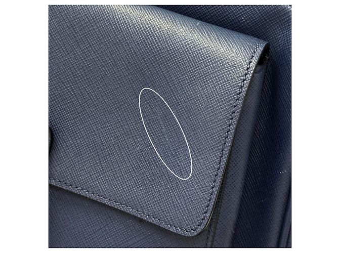 Prada Saffiano Lederhandtasche Blau - Ansicht 11