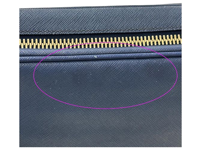 Prada Saffiano Lederhandtasche Blau - Ansicht 13