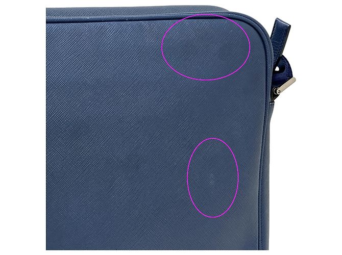 Prada Saffiano Lederhandtasche Blau - Ansicht 14