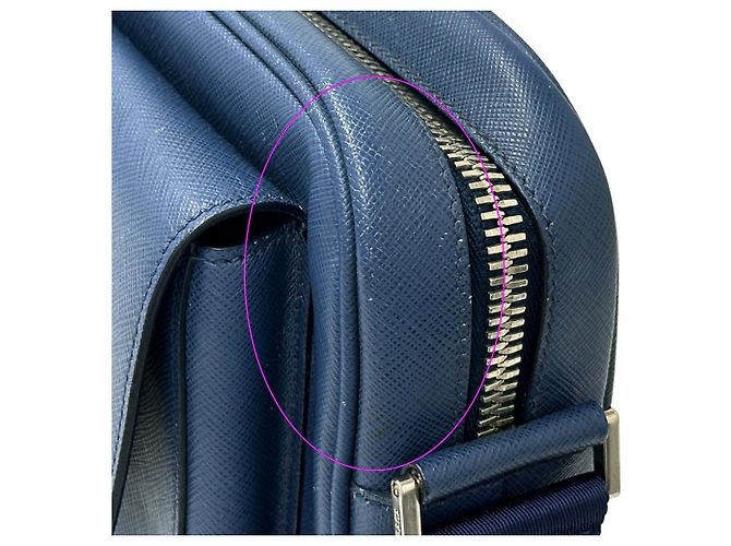 Prada Saffiano Lederhandtasche Blau - Ansicht 16