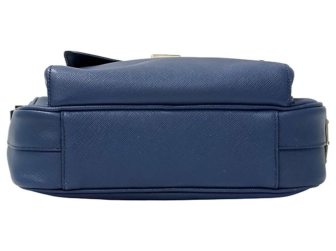 Prada Saffiano Lederhandtasche Blau - Ansicht 4