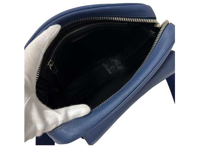 Prada Saffiano Lederhandtasche Blau - Ansicht 5