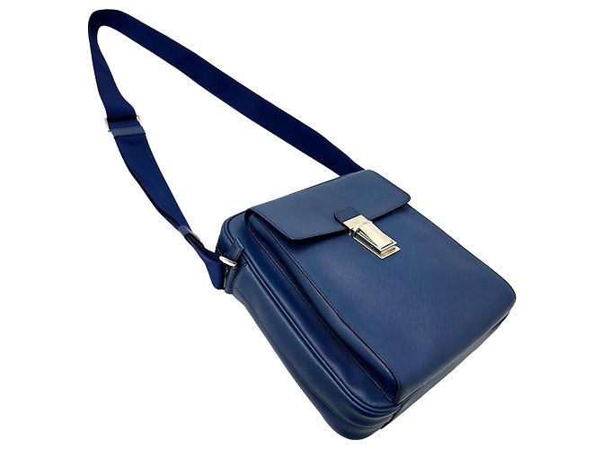 Prada Saffiano Lederhandtasche Blau - Ansicht 6