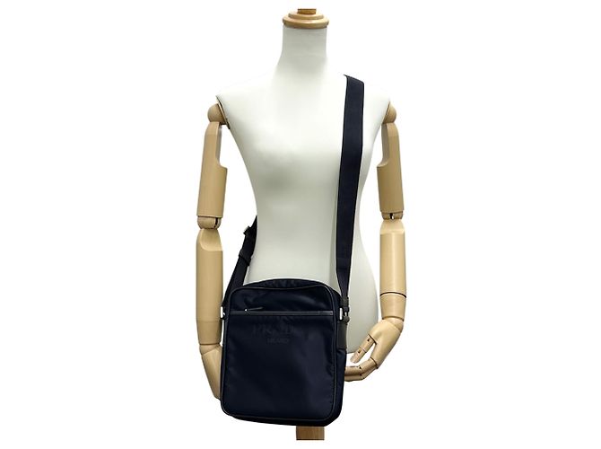 Jacquard Prada Handtasche aus Nylon in Navy Marineblau - Ansicht 6