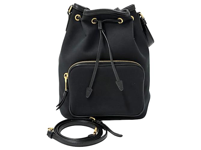 Jacquard Borsa in tela nera Prada Nero - vista 6