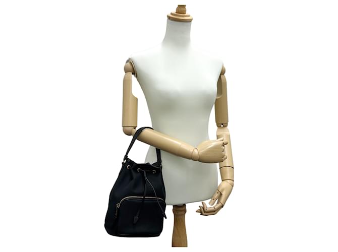 Jacquard Borsa in tela nera Prada Nero - vista 9