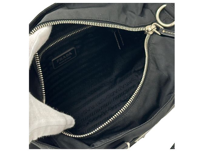 Borsa a mano/Borsa a tracolla in nylon Prada Nero - vista 5