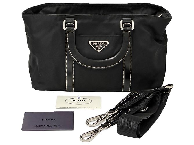 Borsa a mano/Borsa a tracolla in nylon Prada Nero - vista 7