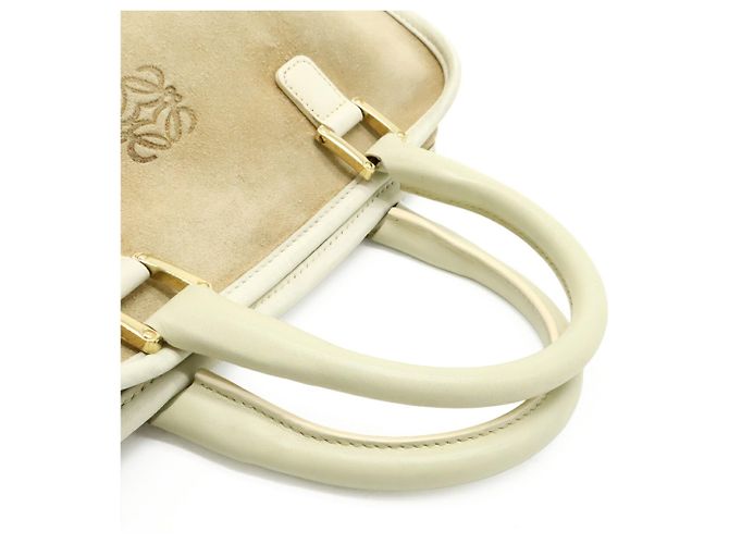 Borsa Loewe Amazona 28 Anagram Beige Crudo - vista 5