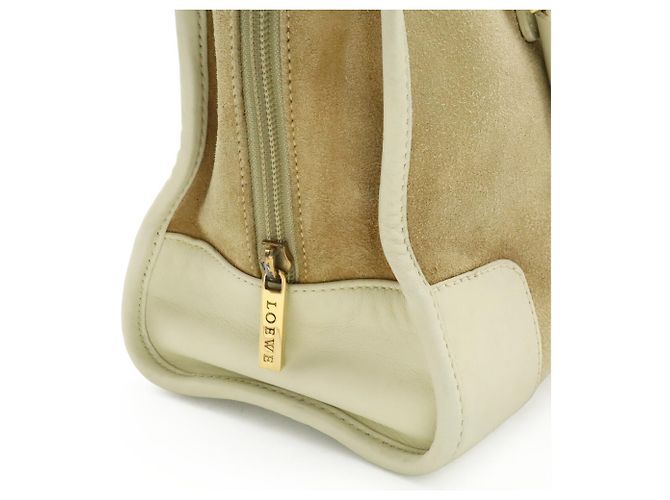 Borsa Loewe Amazona 28 Anagram Beige Crudo - vista 6