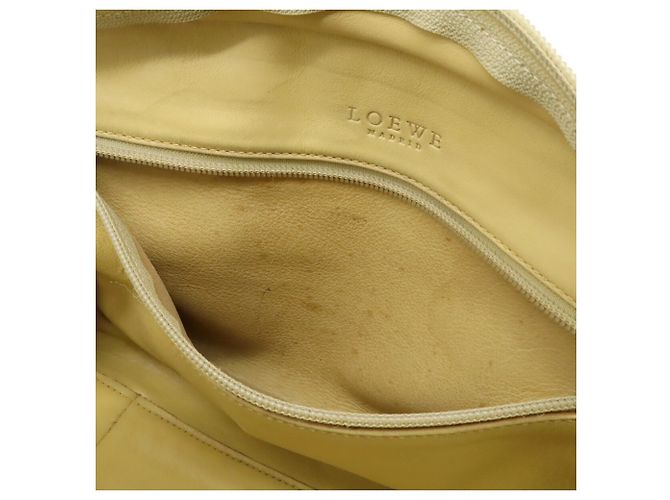 Borsa Loewe Amazona 28 Anagram Beige Crudo - vista 8