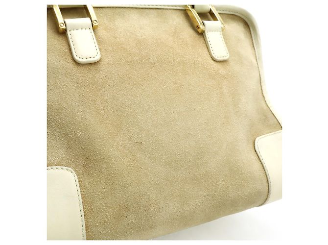 Borsa Loewe Amazona 28 Anagram Beige Crudo - vista 9