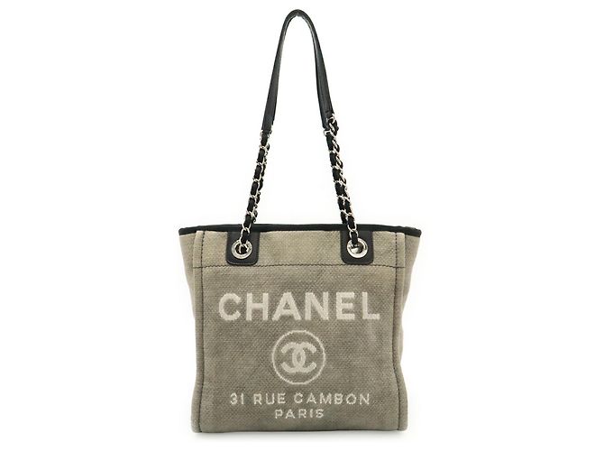 Borsa Tote CHANEL Deauville Marrone Nero - vista 2