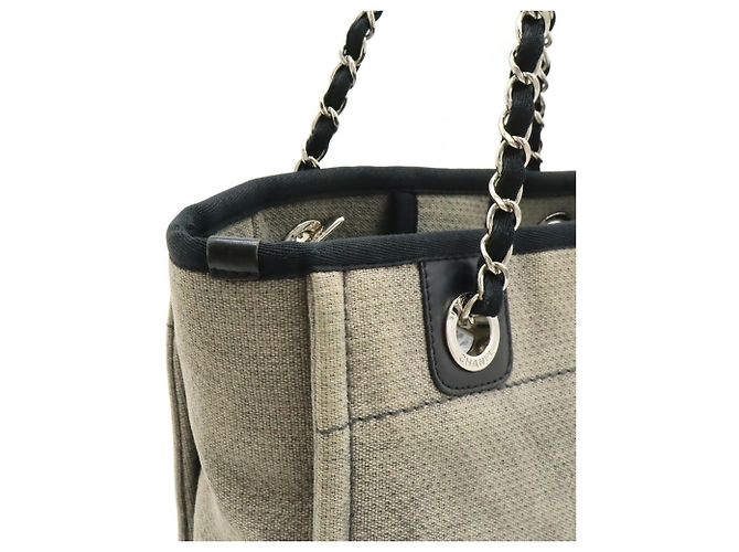 Borsa Tote CHANEL Deauville Marrone Nero - vista 7