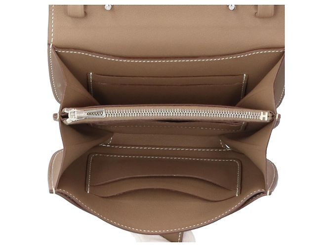 Hermès Borsa a tracolla Hermes Mini Convoyeur Beige - vista 8