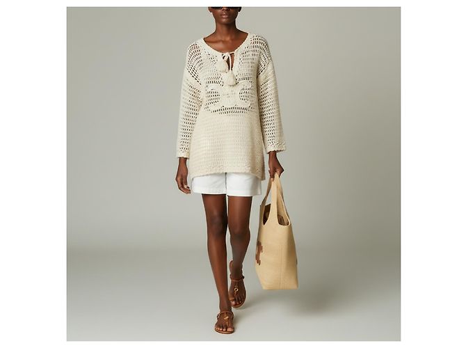 Céline Jersey de lana ganchillo Celine Baja Logo Triomphe Crudo - vista 4