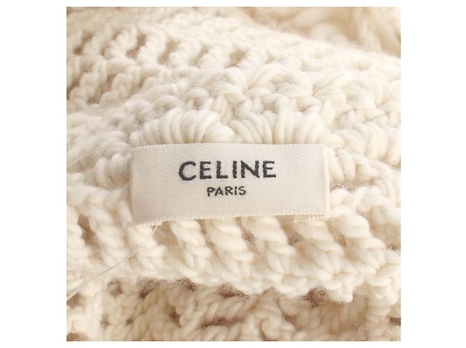Céline Jersey de lana ganchillo Celine Baja Logo Triomphe Crudo - vista 5