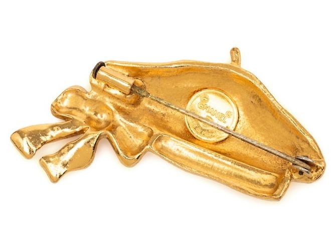 Spilla Basco con Motivo Nastro Chanel D'oro - vista 2