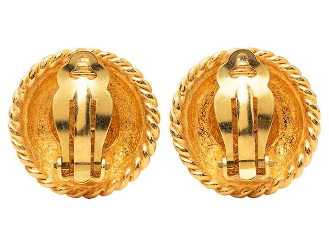 Orecchini Chanel Vintage Round Clip D'oro - vista 2