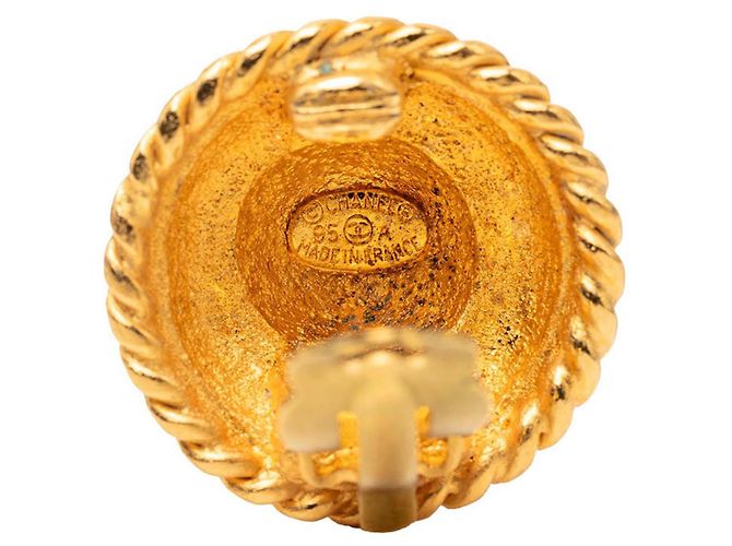 Orecchini Chanel Vintage Round Clip D'oro - vista 3