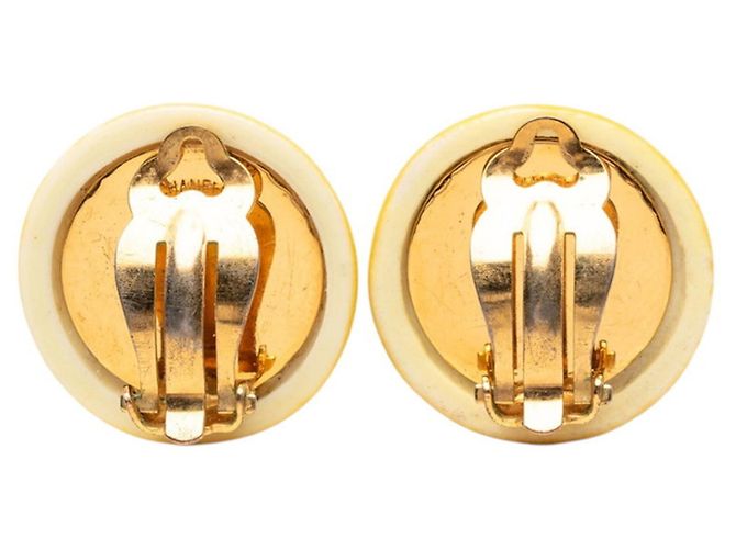 Orecchini a clip rotondi Chanel Coco Mark Vintage D'oro Giallo - vista 2