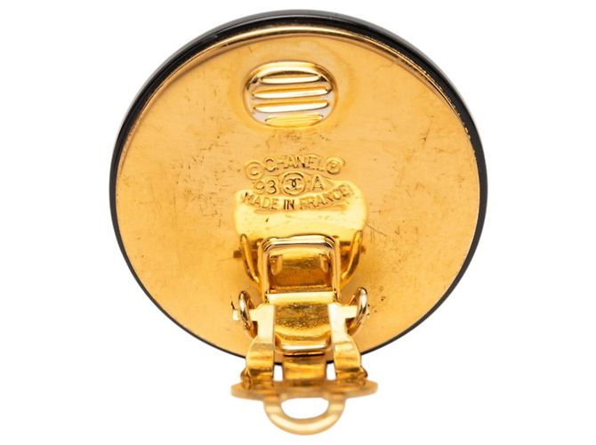 Orecchini a clip vintage con motivo a trifoglio Chanel Nero D'oro - vista 3