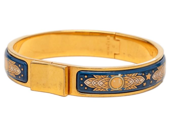 Hermès Pulsera Charm Hermes Email PM Cloisonné Azul Dorado - vista 2