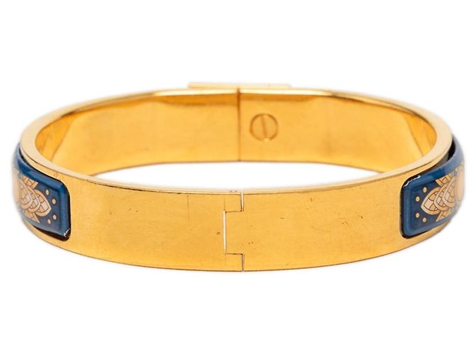 Hermès Pulsera Charm Hermes Email PM Cloisonné Azul Dorado - vista 3
