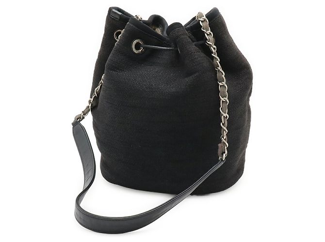 Borsa a Spalla Chanel Deauville Border Multicolore Blu navy - vista 3