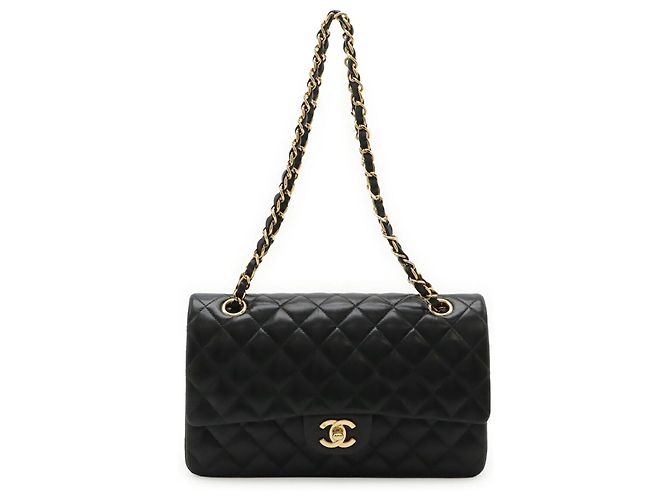 Borsa a tracolla Chanel Matelassé 25 Coco Mark Double Chain Nero - vista 2