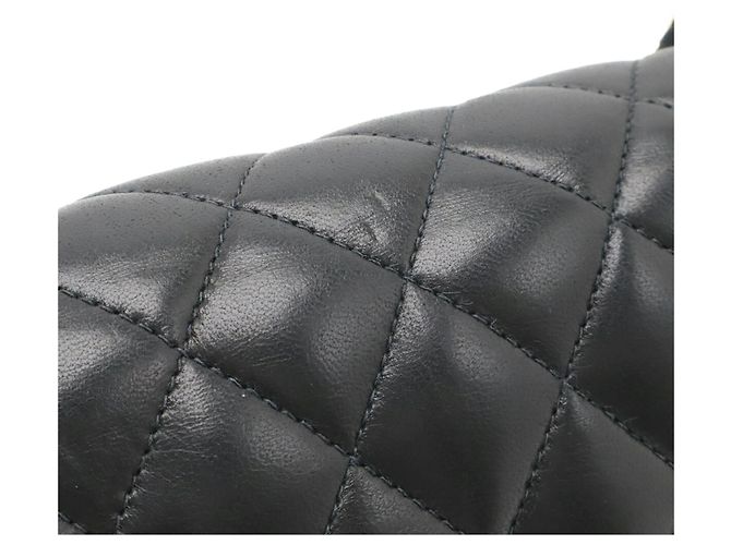 Borsa a tracolla Chanel Matelassé 25 Coco Mark Double Chain Nero - vista 5