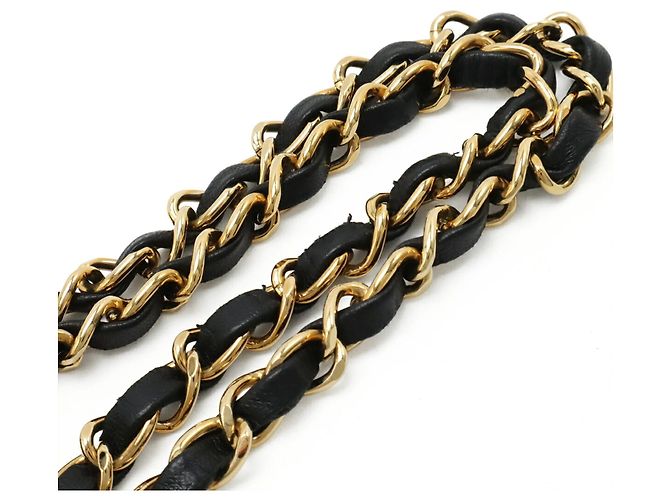 Borsa a tracolla Chanel Matelassé 25 Coco Mark Double Chain Nero - vista 6