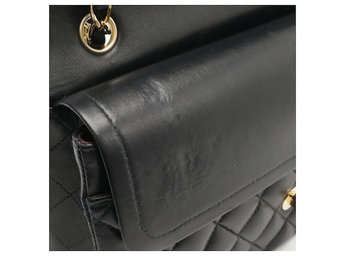 Borsa a tracolla Chanel Matelassé 25 Coco Mark Double Chain Nero - vista 9