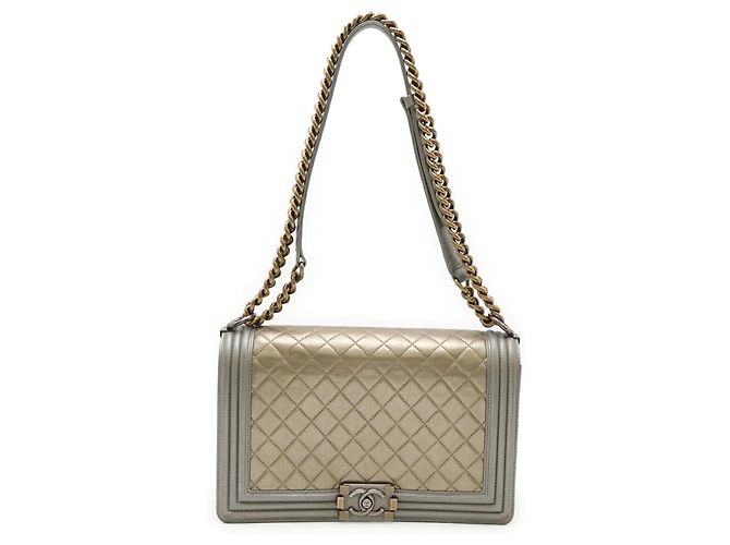 Borsa a Spalla Chanel Boy Chanel 28 Matelassé Marrone D'oro - vista 2